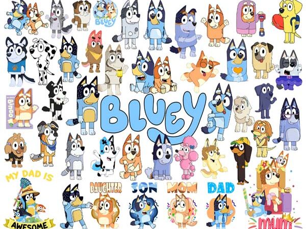 700 bluey bundle, bluey birthday svg, bluey and bingo svg