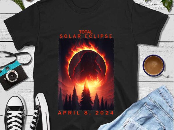 Total solar eclipse 2024 png t shirt designs for sale