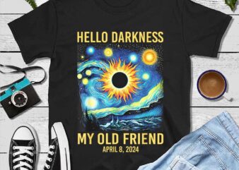 Hello Darkness My Old Friend Art Solar Eclipse April 8 2024 Png