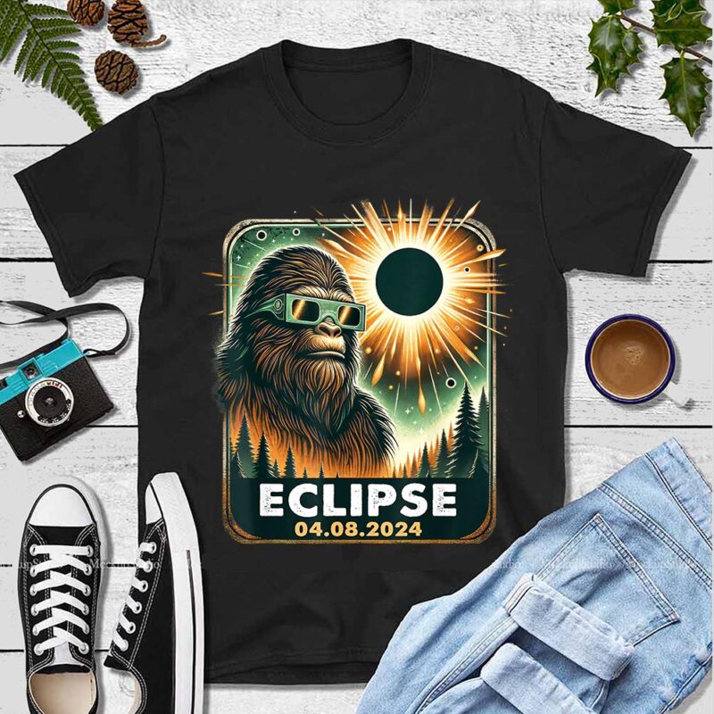 Bigfoot Total Solar Eclipse 2024 Sasquatch Eclipse Glasses Png