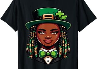 African American Female Leprechaun Black St Patrick’s Day T-Shirt