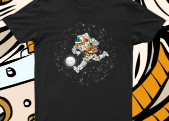 Astronaut Kicking Moon | Funny Space T-Shirt Design For Sale!!