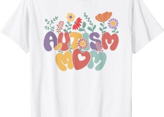 Autism Mom Retro Vintage Groovy Autism Awareness Women T-Shirt