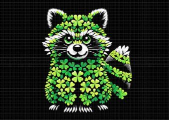 Raccoon Shamrocks Png, St Patrick’s Day Raccoon Png