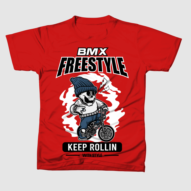 BMX skull Freestyle Cartoon