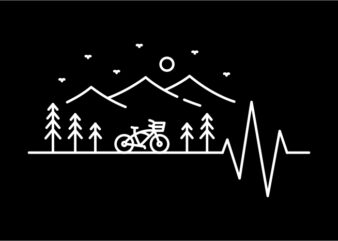 Heartbeat & Bike graphic t shirt