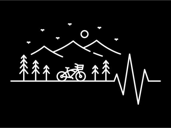 Heartbeat & bike graphic t shirt