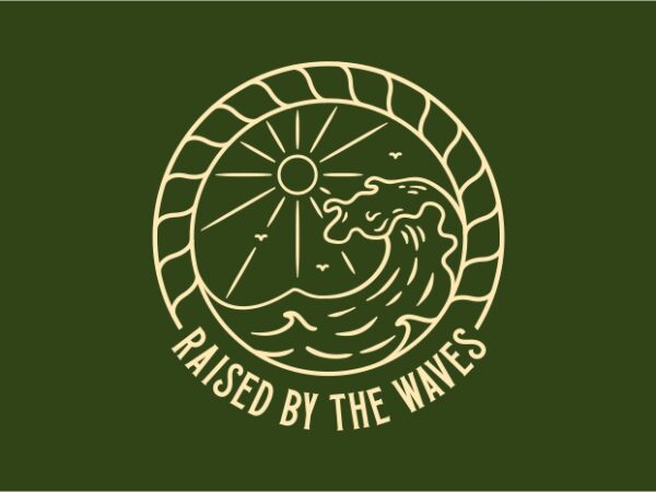 Raised by the waves t shirt design online