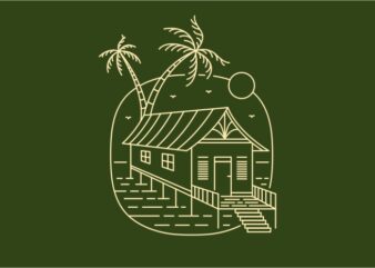 Tropical Beach House t shirt designs for sale