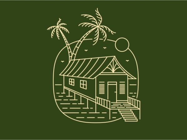 Tropical beach house t shirt designs for sale