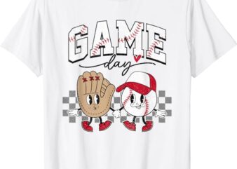 Baseball Game Day Groovy Vintage Shirts Funny Women Men Kid T-Shirt