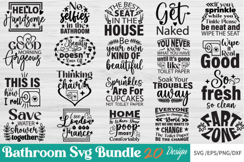 Bathroom T-shirt Bundle, Bathroom Signs Svg Bundle Bathroom SVG Bundle, Bathroom Signs Svg Bundle