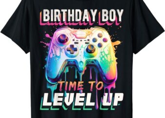 Birthday Boy Time to Level Up Video Game Birthday Party Boys T-Shirt