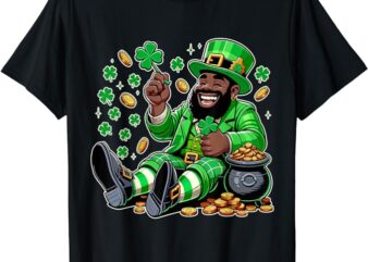 Black African American Leprechaun Saint Patrick’s Day T-Shirt