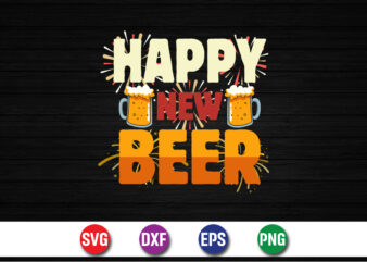 Happy new beer happy new year t-shirt design print template