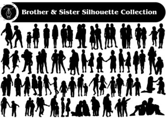 Brother and Sister Silhouette Collection t shirt template
