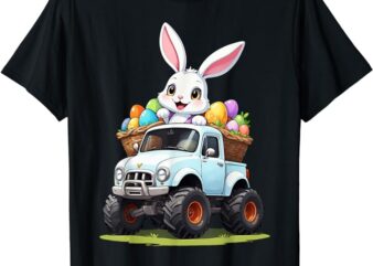 Bunny Happy Easter Monster Truck Boys Girls Eggs Toddler T-Shirt