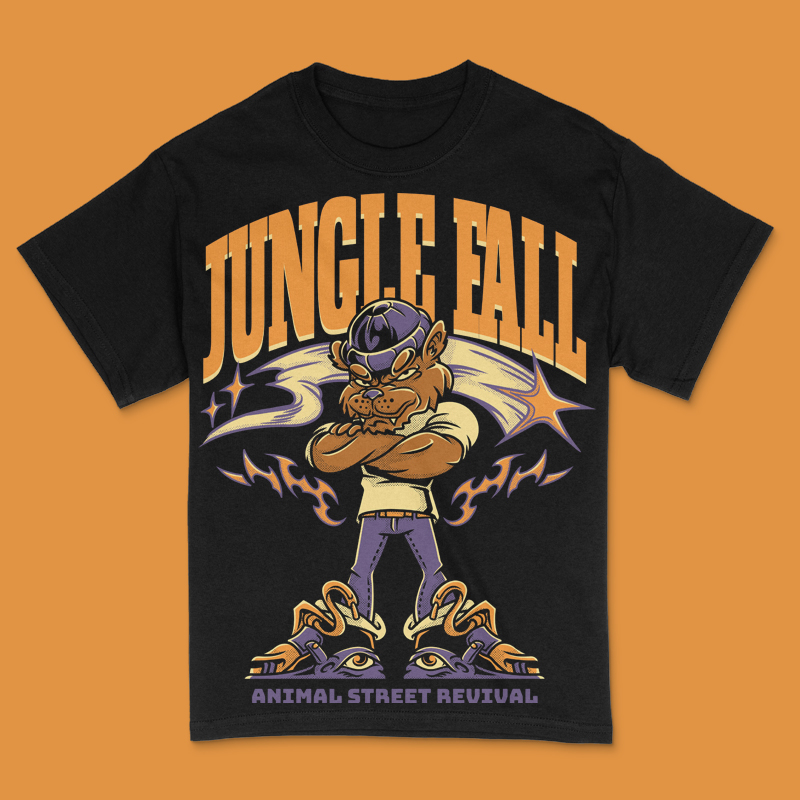Jungle Fall T-Shirt Design Template