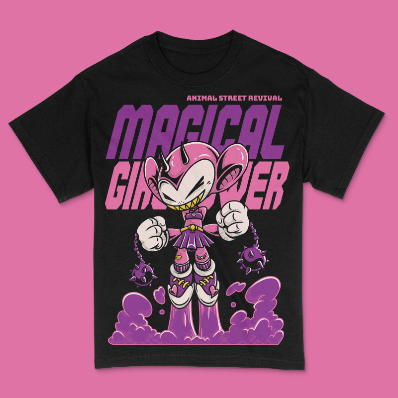 Magical Girl Power T-Shirt Design Template