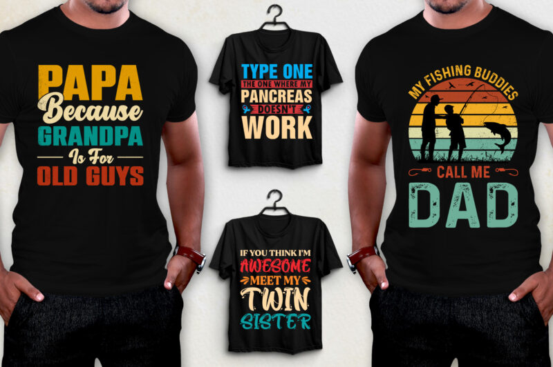 Sunset Vintage T-Shirt Design Bundle