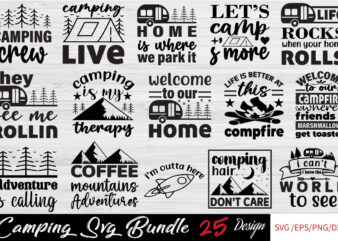 Camping T-shirt Bundle Camping SVG Bundle