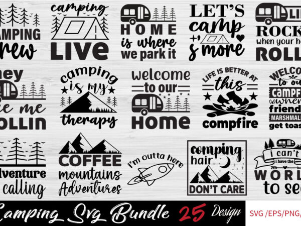 Camping t-shirt bundle camping svg bundle