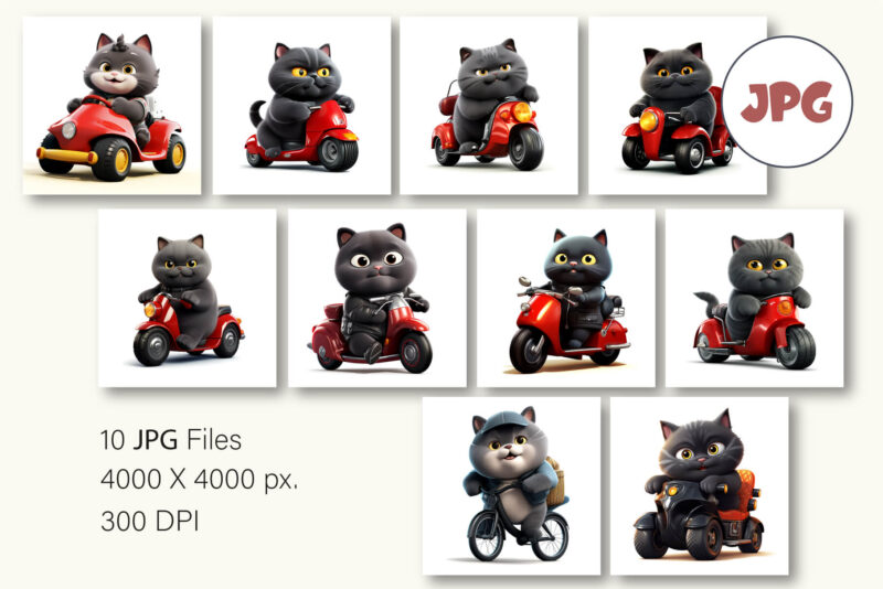 Cartoon cat driver. TShirt Sticker.