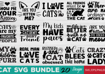 Cat T-shirt Bundle Cat SVG Bundle