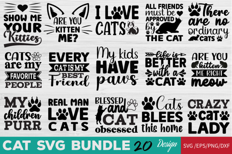 Cat T-shirt Bundle Cat SVG Bundle