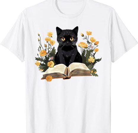 Cat shirts for women book lover shirt cute cat and book t-shirt