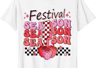 Checkered Lightning Festival Season Strawberry Fruit Lover T-Shirt