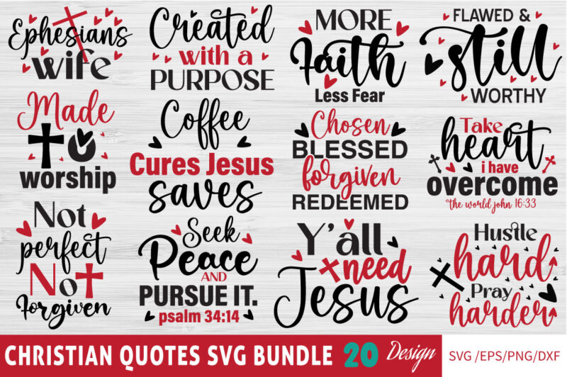 Christian Quotes T-shirt Bundle Christian Quotes SVG Bundle
