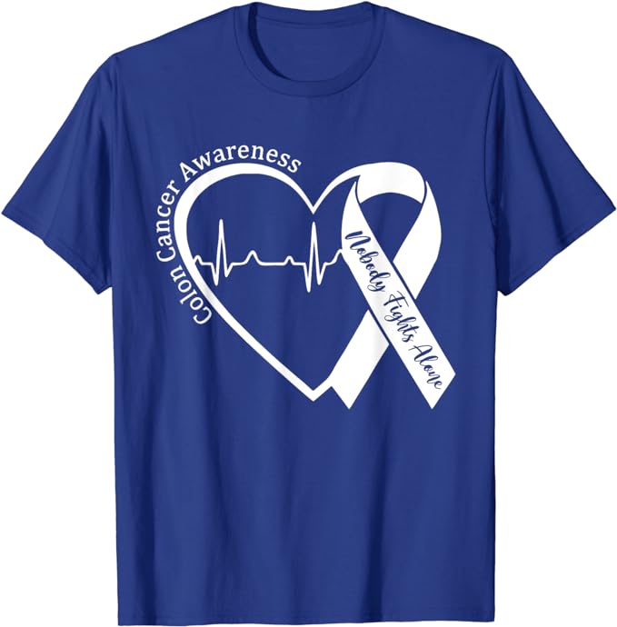 Colon Cancer Awareness Blue Ribbon T-Shirt Colon Cancer Awareness Blue Ribbon T-Shirt
