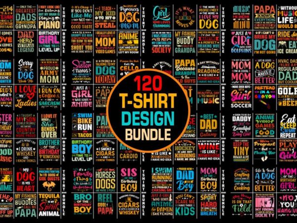 Colorful t-shirt design mega bundle