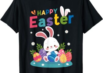 Cute Bunny Eggs Easter Camping Happy Easter Day 2024 T-Shirt