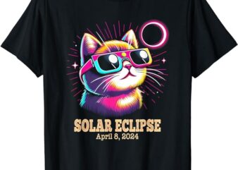 Cute Cat Total Solar Eclipse April 8, 2024 Tee Gift T-Shirt