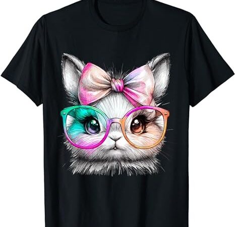 Cute rabbit with glasses tie-dye easter day bunny t-shirt