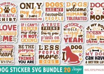 DOG STICKER T-shirt BUNDLE DOG STICKER SVG BUNDLE