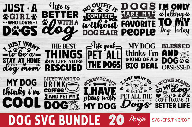 Dog T-shirt Bundle Dog Svg Bundle