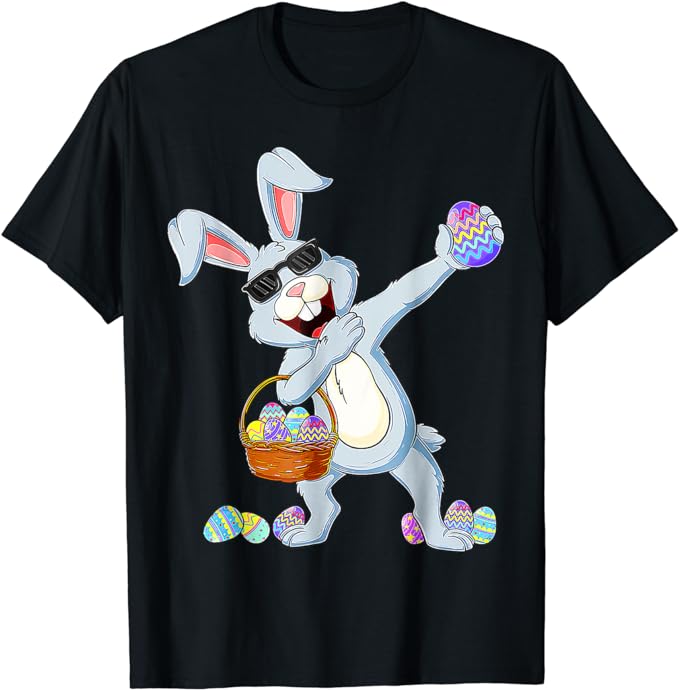 Dabbing Rabbit Bunny Easter Day Eggs Dab Boys Girls Kids T-Shirt