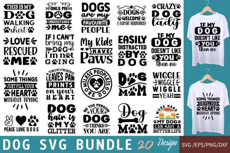 Dog T-shirt Bundle Dog SVG Bundle