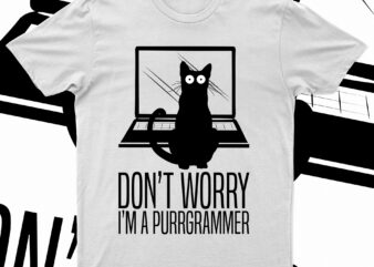 Don’t Worry I’m A Purrgrammer | Funny T-Shirt Design For Sale!!