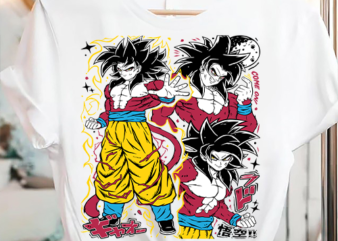 Dragon Ball Z Son Goku SSJ4 t shirt vector illustration