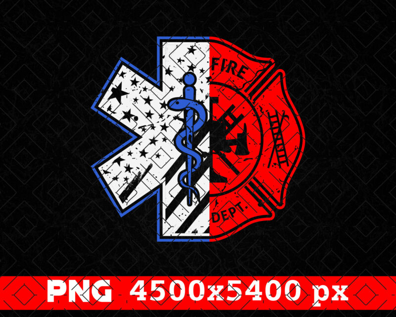 EMT Firefighter USA Flag Png, First Responder Gift, EMT Star of Life, Firefighter Shirts, 4th of July American Patriot Gift T shirts Design