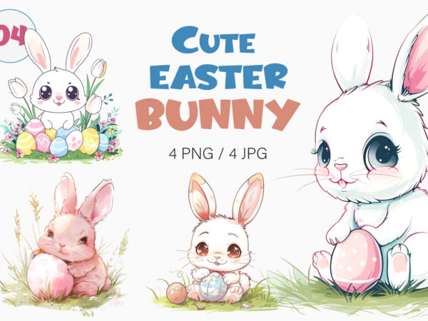 Cute easter bunny 04. tshirt sticker, png.