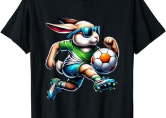 Easter Bunny Soccer Player Rabbit Egg Men Women Boys Girls T-Shirt