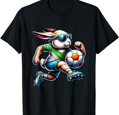 Easter bunny soccer player rabbit egg men women boys girls t-shirt