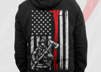 Thin Red Line Axe USA flag Firefighter PNG, 4th of july American Patriot Gift T shirts Design, Fireman Png, Fire Department Png Sublimation