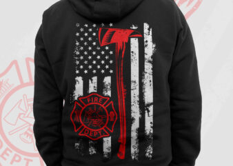 Thin red line axe usa flag firefighter png, 4th of july american patriot gift t shirts design, fireman png, fire department png sublimation