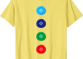 Four Groovy Buttons Blue Cat Funny Halloween Costume Kids T-Shirt